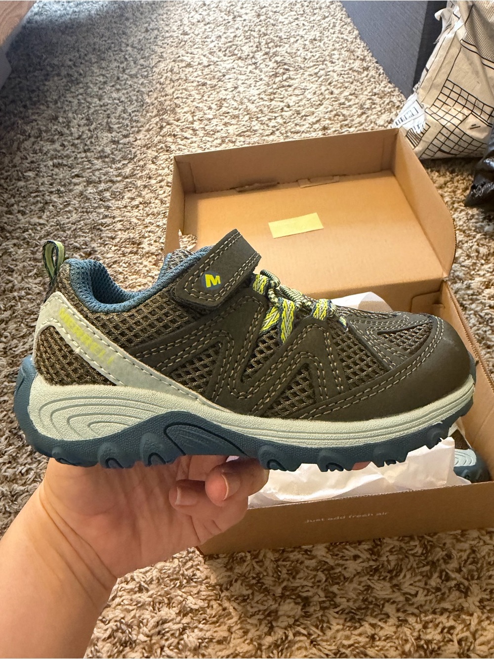 Merrell Ridge Trek JR Olive Youth Hiking Shoes
